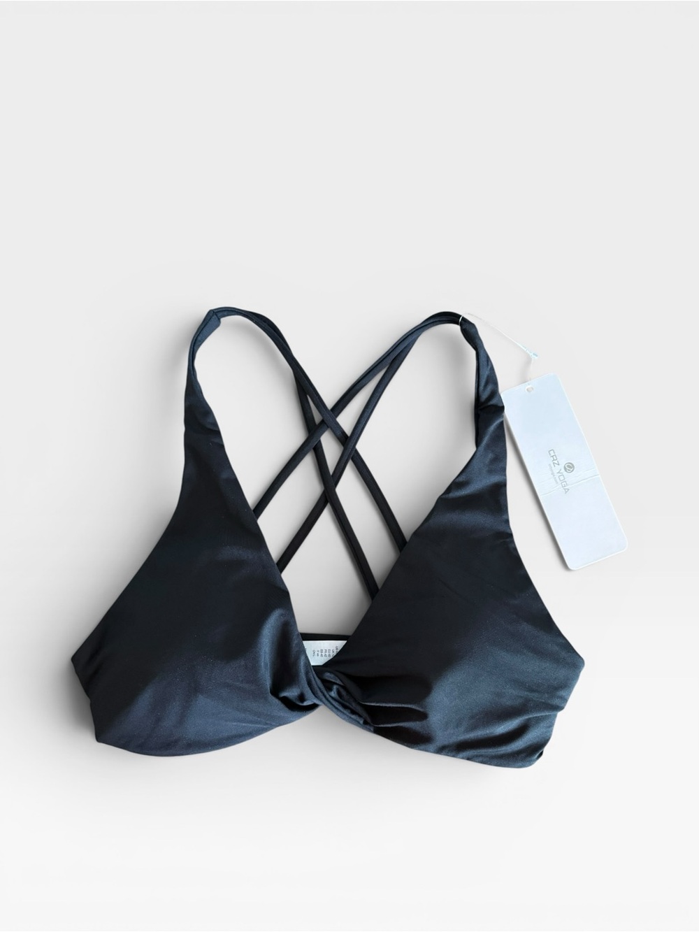 CRZ YOGA Black Strappy Crossback Sports Bra